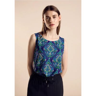 Street One Sommer Bluse mit Print - Blau - Damen Street One Sommer Bluse mit Print - Blau - Damen