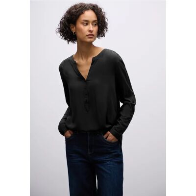Street One Basic Bluse in Unifarbe - Schwarz - Damen Street One Basic Bluse in Unifarbe - Schwarz - Damen