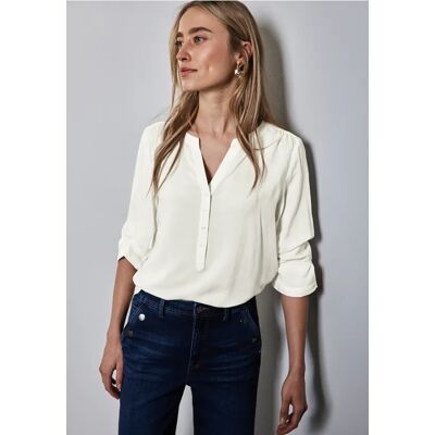 Street One Basic Bluse in Unifarbe - Weiß - Damen Street One Basic Bluse in Unifarbe - Weiß - Damen