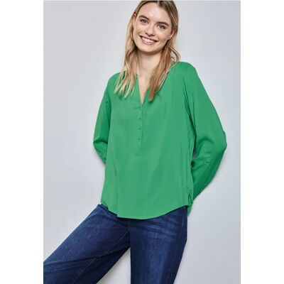 Street One Basic Bluse in Unifarbe - Grün - Damen Street One Basic Bluse in Unifarbe - Grün - Damen