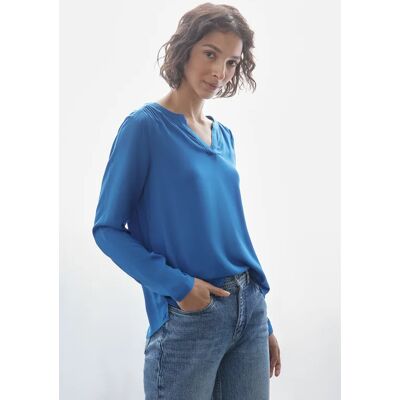 Street One Bluse in Unifarbe - Blau - Damen Street One Bluse in Unifarbe - Blau - Damen