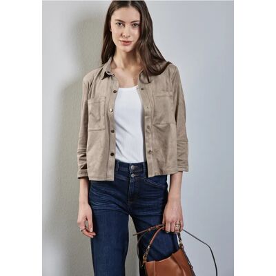Street One Velours Bluse - Beige - Damen Street One Velours Bluse - Beige - Damen