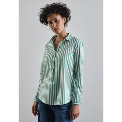 Street One Gestreifte Business-Bluse - Grün - Damen Street One Gestreifte Business-Bluse - Grün - Damen