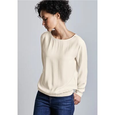 Street One Bluse mit gerafftem Saum - Weiß - Damen Street One Bluse mit gerafftem Saum - Weiß - Damen