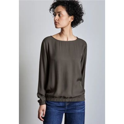 Street One Bluse mit gerafftem Saum - Braun - Damen Street One Bluse mit gerafftem Saum - Braun - Damen