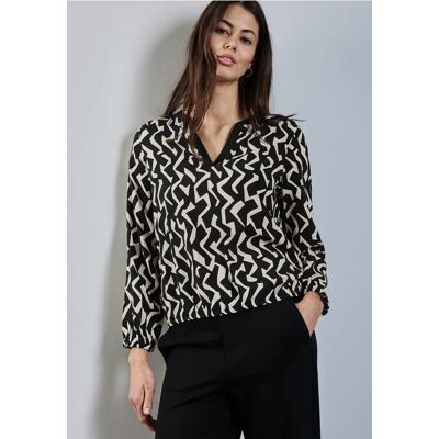 Street One Gemusterte Bluse - Schwarz - Damen Street One Gemusterte Bluse - Schwarz - Damen