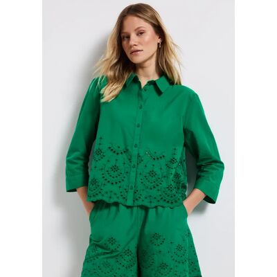 Street One Hemdbluse mit Stickerei - Grün - Damen Street One Hemdbluse mit Stickerei - Grün - Damen