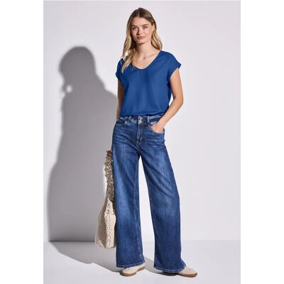 Street One Bluse in Unifarbe - Blau - Damen Street One Bluse in Unifarbe - Blau - Damen