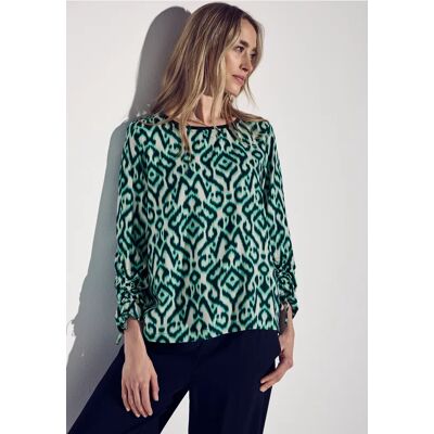 Street One Bluse mit Raffung am Arm - Grün - Damen Street One Bluse mit Raffung am Arm - Grün - Damen