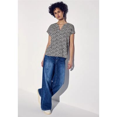 Street One Kurzarmbluse mit Print - Blau - Damen Street One Kurzarmbluse mit Print - Blau - Damen