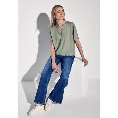 Street One Bluse in Unifarbe - Grün - Damen Street One Bluse in Unifarbe - Grün - Damen