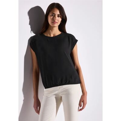 Street One Bluse mit elastischem Saum - Schwarz - Damen Street One Bluse mit elastischem Saum - Schwarz - Damen