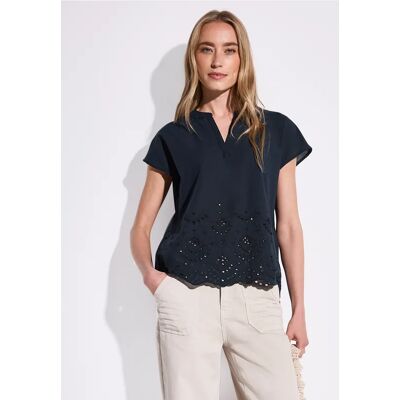 Street One Bluse mit Stickerei - Blau - Damen Street One Bluse mit Stickerei - Blau - Damen