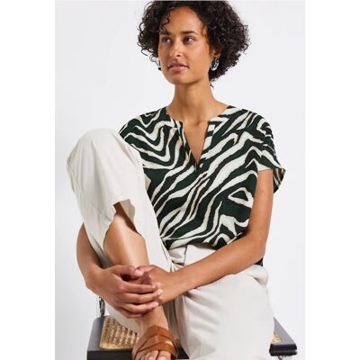Street One Bluse mit Zebra-Muster - Grün - Damen Street One Bluse mit Zebra-Muster - Grün - Damen