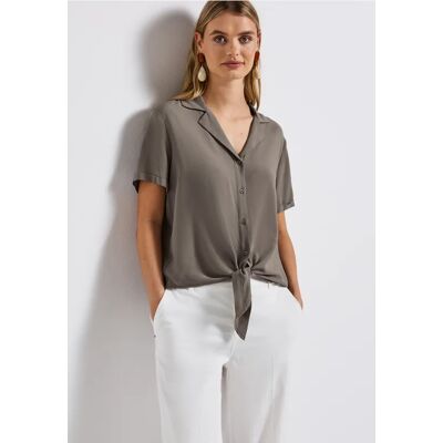 Street One Bluse mit Bowlingkragen - Braun - Damen Street One Bluse mit Bowlingkragen - Braun - Damen