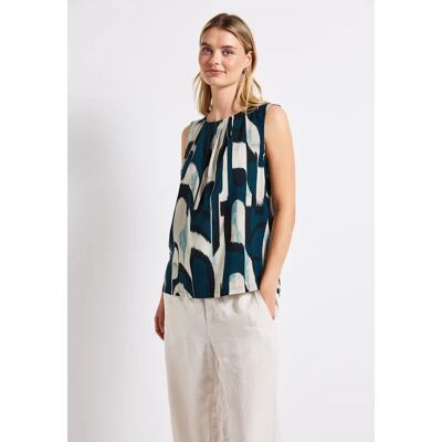 Street One Blusentop mit Ikat Print - Türkis - Damen Street One Blusentop mit Ikat Print - Türkis - Damen