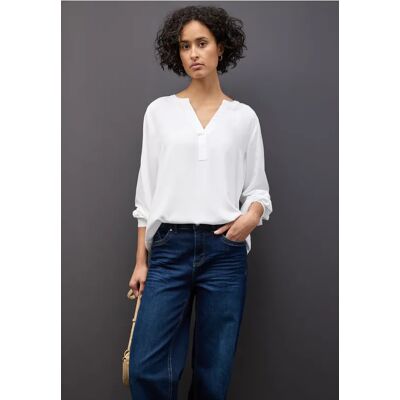 Street One Split Neck Tunika - Weiß - Damen Street One Split Neck Tunika - Weiß - Damen