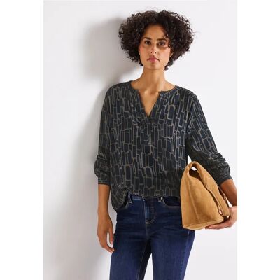 Street One Bluse mit Puzzle Print - Blau - Damen Street One Bluse mit Puzzle Print - Blau - Damen
