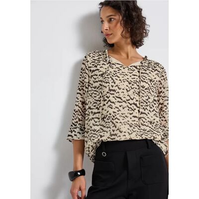 Street One Gemusterte Chiffon-Tunika - Beige - Damen Street One Gemusterte Chiffon-Tunika - Beige - Damen
