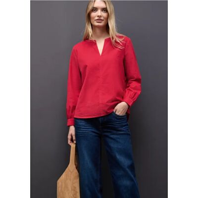 Street One Cordbluse in Unifarbe - Rot - Damen Street One Cordbluse in Unifarbe - Rot - Damen