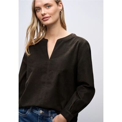 Street One Cordbluse in Unifarbe - Braun - Damen Street One Cordbluse in Unifarbe - Braun - Damen