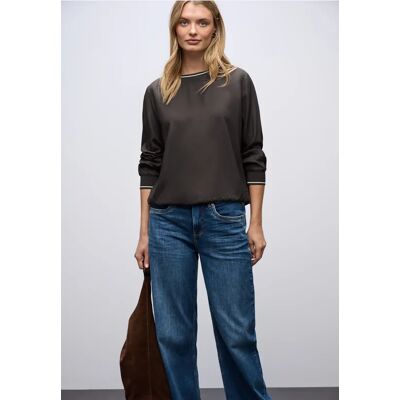 Street One Bluse mit Tape Details - Braun - Damen Street One Bluse mit Tape Details - Braun - Damen