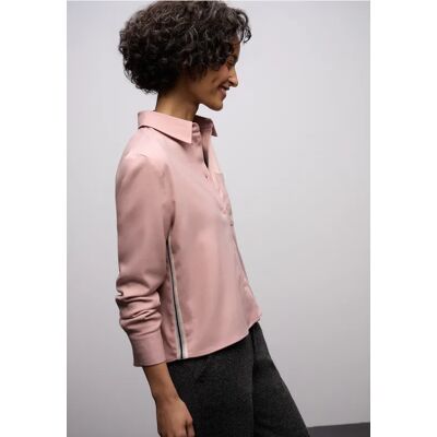 Street One Melange Bluse mit Tape - Rosa - Damen Street One Melange Bluse mit Tape - Rosa - Damen