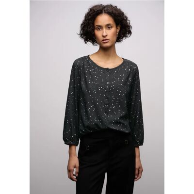Street One Bluse mit Folienprint - Schwarz - Damen Street One Bluse mit Folienprint - Schwarz - Damen