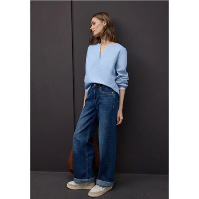 Street One Tunika mit Tapedetails - Blau - Damen Street One Tunika mit Tapedetails - Blau - Damen