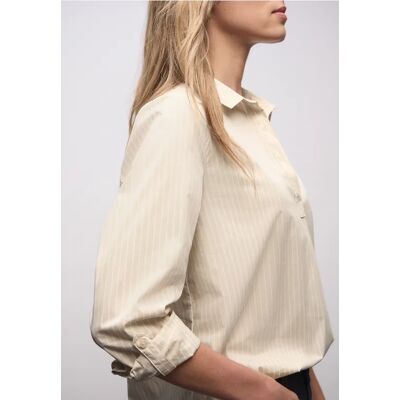 Street One Gestreifte Business Bluse - Beige - Damen Street One Gestreifte Business Bluse - Beige - Damen