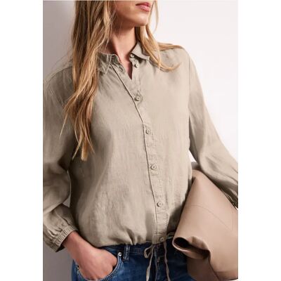 Street One 3/4-Arm Hemdbluse aus Leinen - Beige - Damen Street One 3/4-Arm Hemdbluse aus Leinen - Beige - Damen