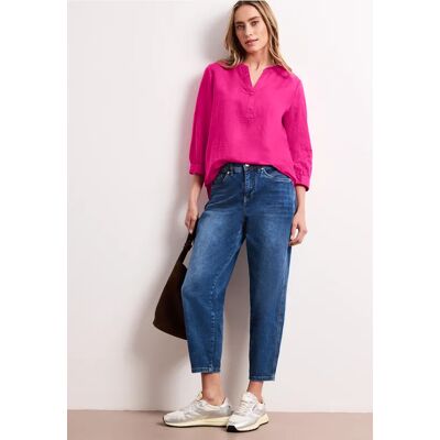 Street One Bluse mit Split Neck aus Leinenmix - Pink - Damen Street One Bluse mit Split Neck aus Leinenmix - Pink - Damen