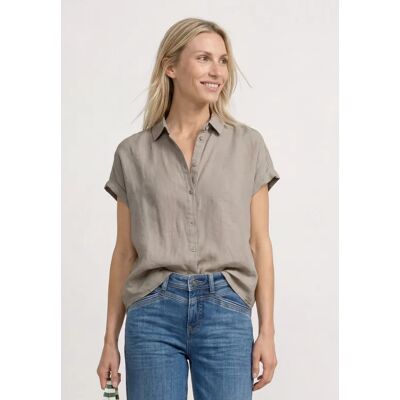 Street One Dropped Shoulder Bluse aus Leinen - Beige - Damen Street One Dropped Shoulder Bluse aus Leinen - Beige - Damen