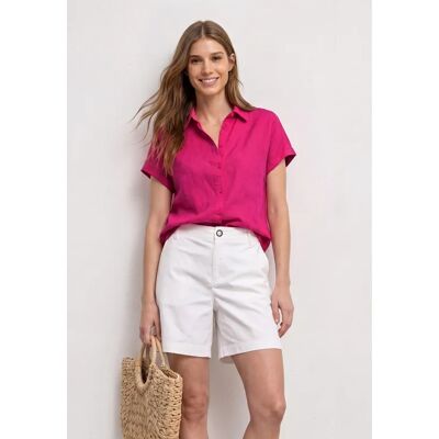 Street One Dropped Shoulder Bluse aus Leinen - Pink - Damen Street One Dropped Shoulder Bluse aus Leinen - Pink - Damen
