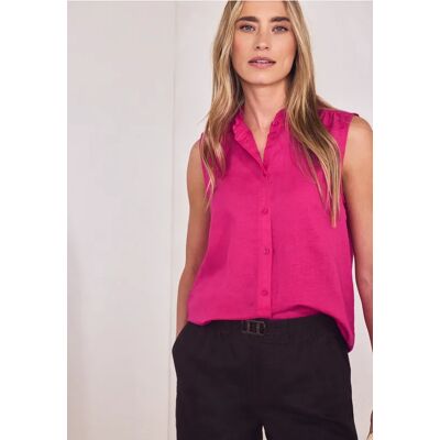 Street One Bluse aus Leinenmix mit Rüschen - Pink - Damen Street One Bluse aus Leinenmix mit Rüschen - Pink - Damen