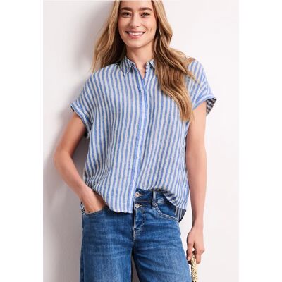 Street One Dropped Shoulder Bluse aus Leinen - Blau - Damen Street One Dropped Shoulder Bluse aus Leinen - Blau - Damen
