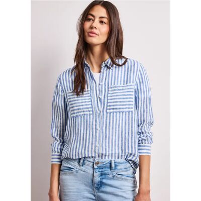 Street One Langarm Hemdbluse aus Leinen - Blau - Damen Street One Langarm Hemdbluse aus Leinen - Blau - Damen