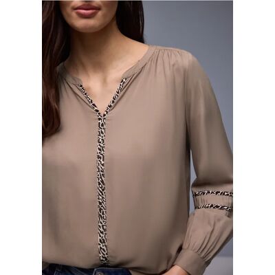 Street One Tunika mit Tape-Details - Braun - Damen Street One Tunika mit Tape-Details - Braun - Damen