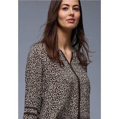 Street One Leo-Tunika mit Tape-Details - Braun - Damen Street One Leo-Tunika mit Tape-Details - Braun - Damen