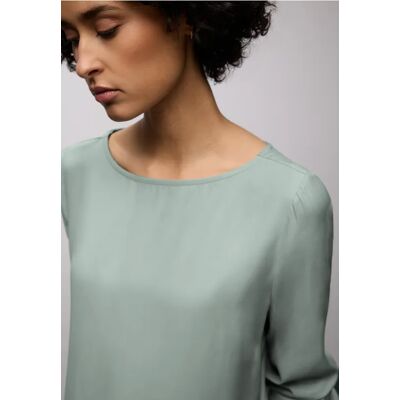 Street One Bluse mit Elastiksaum - Grün - Damen Street One Bluse mit Elastiksaum - Grün - Damen
