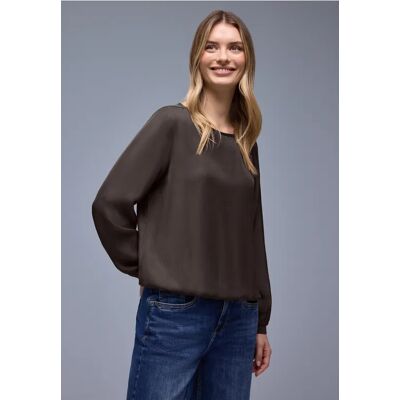 Street One Bluse mit Elastiksaum - Braun - Damen Street One Bluse mit Elastiksaum - Braun - Damen