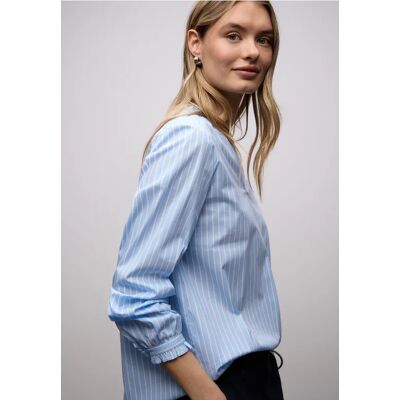 Street One Streifen Bluse mit Rüschen - Blau - Damen Street One Streifen Bluse mit Rüschen - Blau - Damen