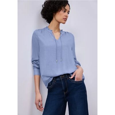 Street One Bluse mit Rüschendetail - Blau - Damen Street One Bluse mit Rüschendetail - Blau - Damen