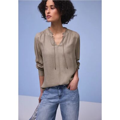 Street One Bluse mit Rüschendetail - Braun - Damen Street One Bluse mit Rüschendetail - Braun - Damen