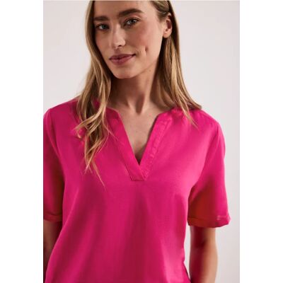 Street One Bluse mit Split Neck aus Leinenmix - Pink - Damen Street One Bluse mit Split Neck aus Leinenmix - Pink - Damen