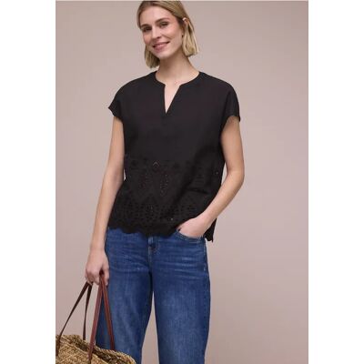 Street One Blusenshirt mit Shiffleymuster - Schwarz - Damen Street One Blusenshirt mit Shiffleymuster - Schwarz - Damen
