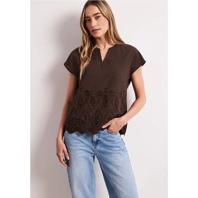 Street One Blusenshirt mit Shiffleymuster - Braun - Damen Street One Blusenshirt mit Shiffleymuster - Braun - Damen