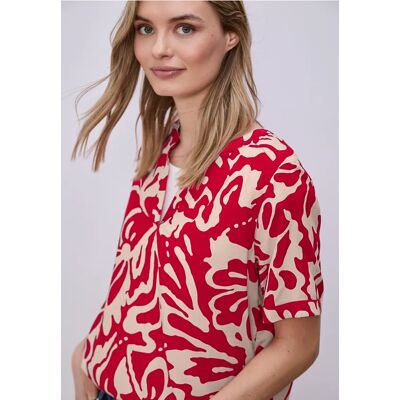 Street One Kurzarm Bluse mit floralem Muster - Rot - Damen Street One Kurzarm Bluse mit floralem Muster - Rot - Damen
