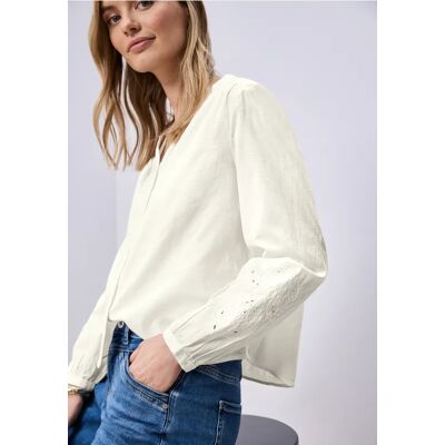 Street One Bluse mit V-Neck und Stickerei - Weiß - Damen Street One Bluse mit V-Neck und Stickerei - Weiß - Damen
