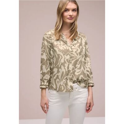 Street One 3/4-Arm Bluse mit Tapedetails - Beige - Damen Street One 3/4-Arm Bluse mit Tapedetails - Beige - Damen